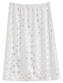 DUSHU 2026 New Arrival Fall Women‘s Heavy Sequin A-Line Skirt, High-Waist Side-Slit Midi for Statement Party & Office Chic Style