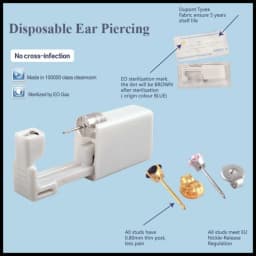 24pcs 316L Stainless Steel Disposable Safe No Pain Ear Nose Piercing Kit Sterile Ear Studs Piercing Gun Tool Piercer Jewelry