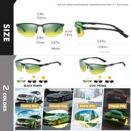 CLLOIO Photochromic Sunglasses Men Polarized Driving Chameleon Glasses Rimless Night Vision Outdoor Sport Travel Fishing Goggle