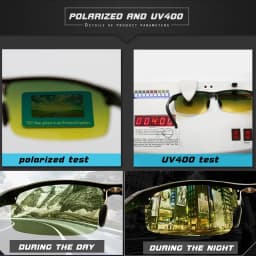 CLLOIO Photochromic Sunglasses Men Polarized Driving Chameleon Glasses Rimless Night Vision Outdoor Sport Travel Fishing Goggle