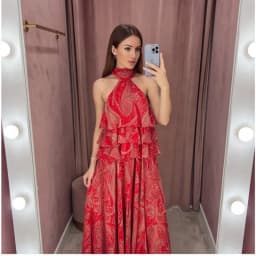 Elegant Chic Print Women Sets Comfortable Bow Halter Tops Belt Midi Skirts 2026 Summer Street Holiday Fashion Suits