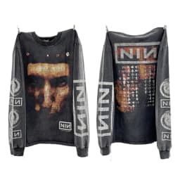 Washed Saint NIN Nine-inch Nail Long Sleeves T Shirt Men Women Oversized T-shirt Top Tees