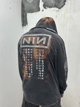 Washed Saint NIN Nine-inch Nail Long Sleeves T Shirt Men Women Oversized T-shirt Top Tees