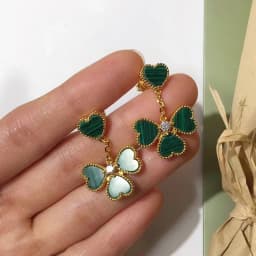 ES 2025 Hot Brand FashionParty Jewelry For Women Gold Color Red Heart Rings Earrings Jewelry Heart Flower Jewelry Set
