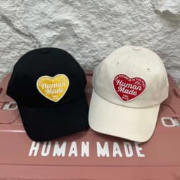 Human Made 2026 New Applique Heart Embroidery Vintage Japanese Curved Brim Baseball Cap Ins Couples Unisex Fashion Peaked Hat