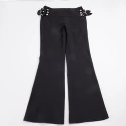 Women's Flare Pants Low Waist Slim Fit Y2K Metal Button Design Casual