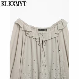 KLKXMYT Elegant Women Sequin Off Shoulder Sexy Dress Long Sleeve Ruffles Mini Dress Female Evening Party Dresses