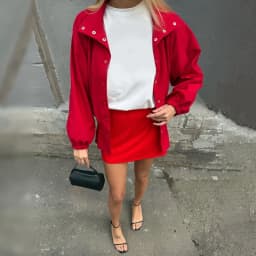 Casual Sporty Jacket Red Collar Closure Ruffled Pleated Tighten Waist Relax Coat 2026 NEW Autumn Fashion Street Women's Jackets