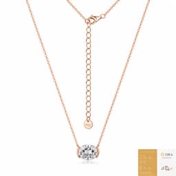 COSYA 1/2/3CT Oval Cut Moissanite Necklace for Women S925 Silver Plated 18K Gold East West Solitaire Chain Dianty Fine Jewelry
