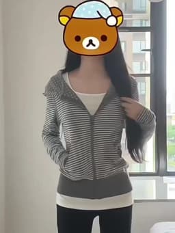 Tonngirls Y2k Japanese Striped Hooded Women Long Sleeve Vintage Tops Streetwear American Retro Zip Up Hoodies Fairycore 2000s