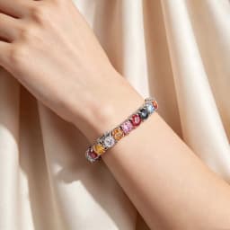 Luxury 3/4/5/6.5MM Colored Rainbow Tennis Moissanite Bracelets Plated Gold 925 Sterling Silver Fine Jewelry Gift Certified