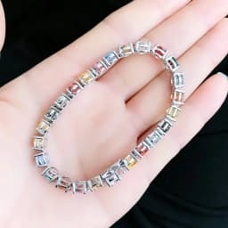 Luxury 3/4/5/6.5MM Colored Rainbow Tennis Moissanite Bracelets Plated Gold 925 Sterling Silver Fine Jewelry Gift Certified