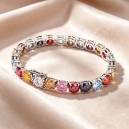 Luxury 3/4/5/6.5MM Colored Rainbow Tennis Moissanite Bracelets Plated Gold 925 Sterling Silver Fine Jewelry Gift Certified