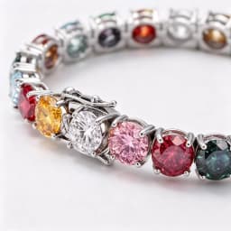 Luxury 3/4/5/6.5MM Colored Rainbow Tennis Moissanite Bracelets Plated Gold 925 Sterling Silver Fine Jewelry Gift Certified