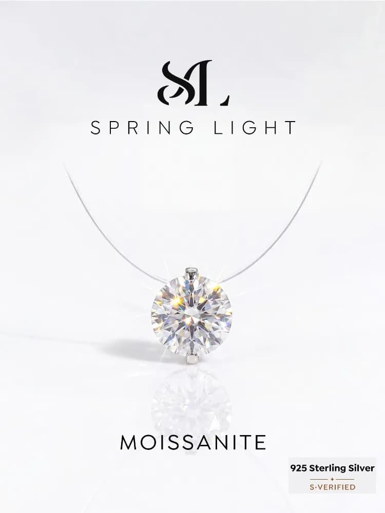 1-2CT Moissanite Diamond Classic Round Necklace For Women 925 Sterling Silver Anniversary Party High Quality Fine Jewelry