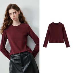 TOYOUTH Women's Slub Cotton T Shirt 2026 Fall New Arrival Mousse Soft Crew Neck Multi Color Versatile Casual Layering Top