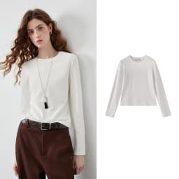 TOYOUTH Women's Slub Cotton T Shirt 2026 Fall New Arrival Mousse Soft Crew Neck Multi Color Versatile Casual Layering Top