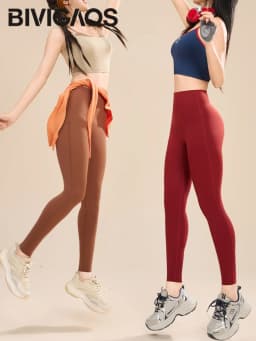 BIVIGAOS New Fitness Yoga Sharkskin Leggings Women High Waist Butt Lifter Naked Feeling Elastic Sports Tight Peach Hip Leggings