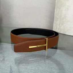 2026 Fashion Top Luxury Designer Brand Brass T Buckle Belt Men High Quality Genuine Real Leather Jeans Waistband business 3.8CM