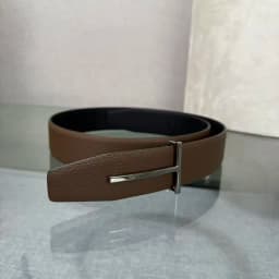 2026 Fashion Top Luxury Designer Brand Brass T Buckle Belt Men High Quality Genuine Real Leather Jeans Waistband business 3.8CM