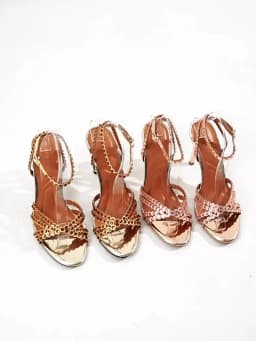 Luxury Crystal Cross Tied High Heel Sandals Women Sexy Open-toe Ankle Strap Buckle Stiletto Sandals Elegant Banquet Dress Shoes