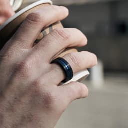 TIGRADE 8mm Men Black Tungsten Carbide Ring Thin Blue Line Wedding Band Vintage Men Jewelry Anime Anel Masculino Aneis Size 6-15
