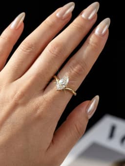 Shiny 1CT Classical Certified Marquise Moissanite Diamond Engagement Ring For Women Fashion High Quality Wedding Jewelry