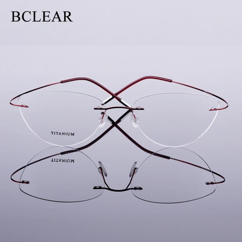 BCLEAR Beta-Ti Designer Brand Style Flexible Memory Metal Rimless Eyeglasses Frame for Oculos De Grau Glasses Optical Frame