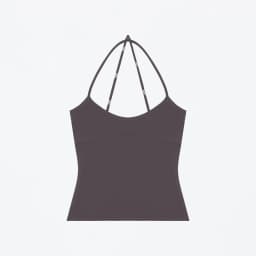 Tank Cross-Back Halter Top, Tailored Waist-Cinching Camisole, U-Neck Halter Tank Top, Metal Embellished Slim-Fit Top for Layering or Wearing Alone