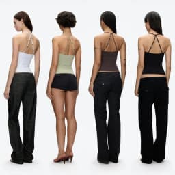 Tank Cross-Back Halter Top, Tailored Waist-Cinching Camisole, U-Neck Halter Tank Top, Metal Embellished Slim-Fit Top for Layering or Wearing Alone