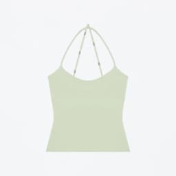 Tank Cross-Back Halter Top, Tailored Waist-Cinching Camisole, U-Neck Halter Tank Top, Metal Embellished Slim-Fit Top for Layering or Wearing Alone
