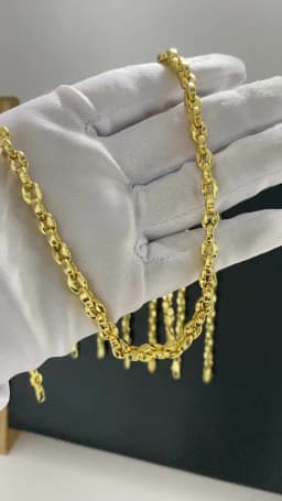 Hot Selling Ltalian 750 Men's and Women's Necklace 18k Gold-Plated Rock Hip-Hop Banquet Jewelry Accessories