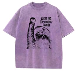 Viva La Revolucion Carl Dungeon Crawler Carl T-Shirt Vintage Unisex Washed Printed Princess Donut Mongo Tee Shirt Clothes Tops