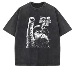 Viva La Revolucion Carl Dungeon Crawler Carl T-Shirt Vintage Unisex Washed Printed Princess Donut Mongo Tee Shirt Clothes Tops
