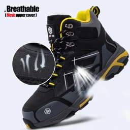 LARNMERN Men's Steel Toe Safety Work Boots Shoe Non Slip Shoes for Man Anti-puncture Anti-static Protective Safety Boots