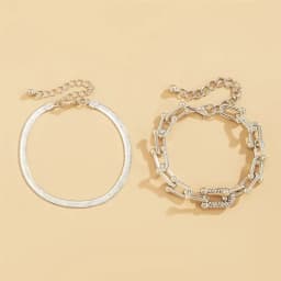 Trendy Personality Metal Snake Bone Bracelet Women Vintage Rhinestone U Shape Horseshoe Square Buckle Hip Hop Hand Accessory