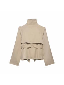 Women Cropped Trench Jackets Coat Autumn Outfit For Women Double Breasted Stand Collar Coats Lady Casual Vintage Jackets