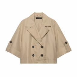 Women Cropped Trench Jackets Coat Autumn Outfit For Women Double Breasted Stand Collar Coats Lady Casual Vintage Jackets