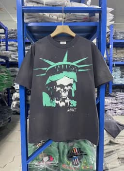 25SS Saint x Planet War Printed Women Men T shirts tees Hiphop Oversized Men Casual Cotton T shirt Summer Style