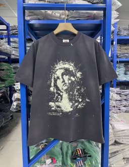 25SS Saint x Planet War Printed Women Men T shirts tees Hiphop Oversized Men Casual Cotton T shirt Summer Style