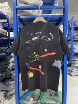 25SS Saint x Planet War Printed Women Men T shirts tees Hiphop Oversized Men Casual Cotton T shirt Summer Style
