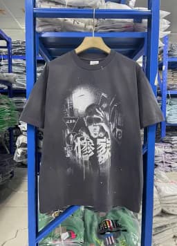 25SS Saint x Planet War Printed Women Men T shirts tees Hiphop Oversized Men Casual Cotton T shirt Summer Style