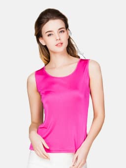SuyaDream Women Tanks Knitted Real Silk Solid Vest O Neck Sleeveless Basic T Shirt 2025 Spring Summer Tops