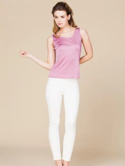 SuyaDream Women Tanks Knitted Real Silk Solid Vest O Neck Sleeveless Basic T Shirt 2025 Spring Summer Tops