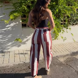 HXAO Jeans Women's Pants Y2K Summer Baggy Striped Jeans Pant Streetwear Chic Vacation Balloon Straight Leg Denim Pants Woman