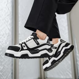 Men's Thick-Soled Height-Increasing Casual Sports Shoes, Low-Top Lace-Up Style, Wear-Resistant Sole, Comfortable and Anti-Slip,