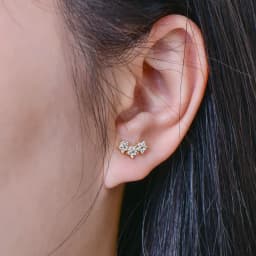 Lnngy Certified Moissanite Stud Earring Cute Flower Cartilage Earrings for Women Exquisite Five-pointed Star Ear Jewelry Gift