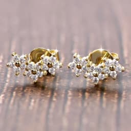 Lnngy Certified Moissanite Stud Earring Cute Flower Cartilage Earrings for Women Exquisite Five-pointed Star Ear Jewelry Gift