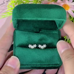 Lnngy Certified Moissanite Stud Earring Cute Flower Cartilage Earrings for Women Exquisite Five-pointed Star Ear Jewelry Gift