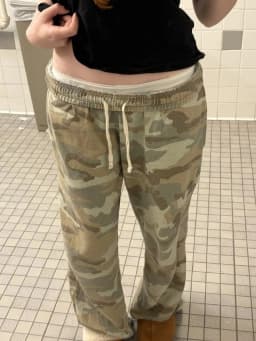 Camouflage Drawstring Sweatpant Women Summer Elastic Waist Straight Trousers American Vintage Streetwear Cotton Baggy Pants Y2k